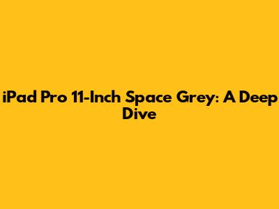 iPad Pro 11-Inch Space Grey: A Deep Dive
